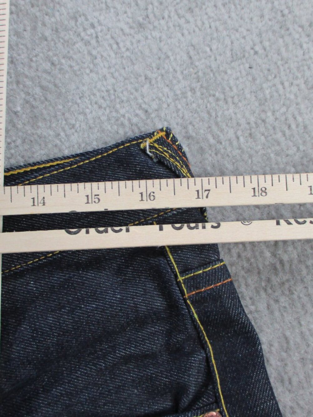 RMC Red Monkey Jeans Mens 34x34 Blue Denim Embroidered Pockets Y2K Streetwear - Picture 11 of 14